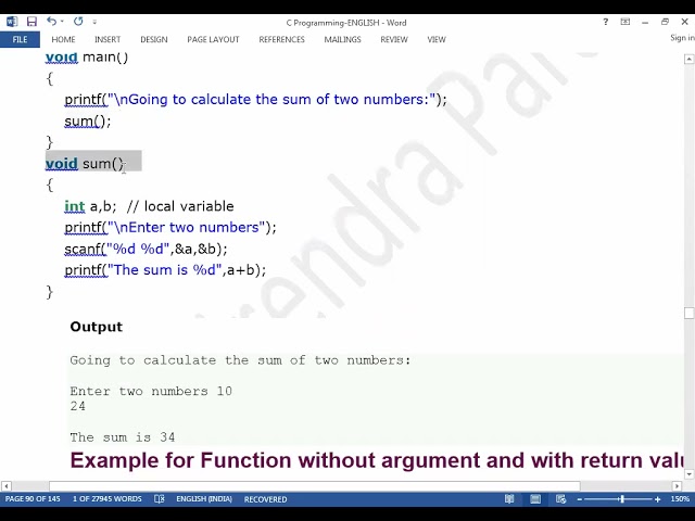 25 FEB 2021 FUNCTION ASPECTS WITH EXAMPLE PART 1