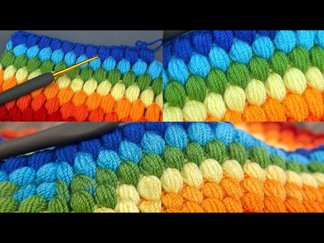 Easy tutorial on this puffy blanket pattern 💙♥️🧡💚💛🩷