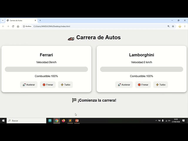 JavaScript tutorial para principiante - Aprende Clases en JavaScript con una Carrera de Autos 🚗