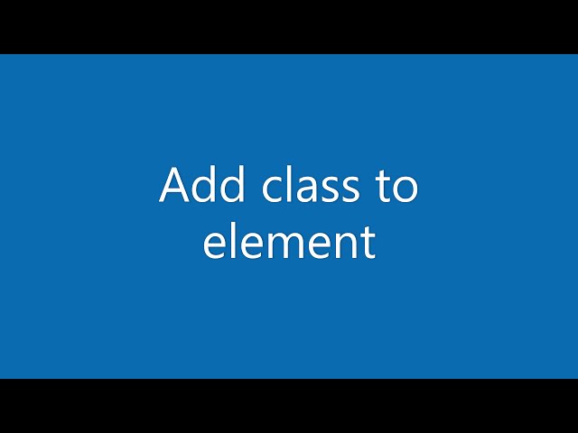 JavaScript add class onclick