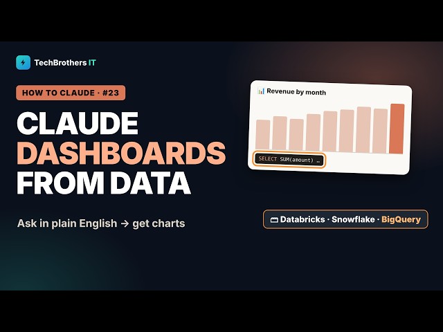 Claude Dashboards — Charts from Your Databricks, Snowflake or BigQuery Data | How to Claude #23