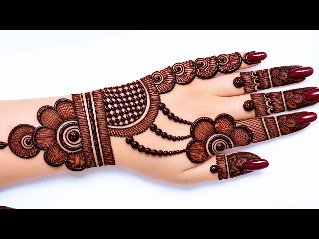 Very easy beautiful mehndi design | mehndi design new trick | front hand stylish easy mehndi design