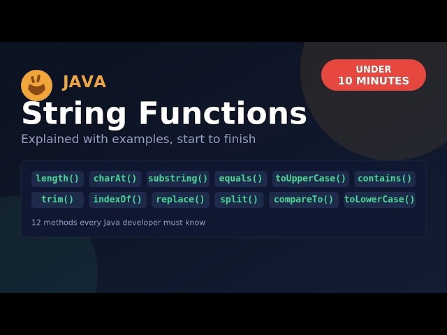 Master 12 Java String Functions in Under 10 Minutes 🚀