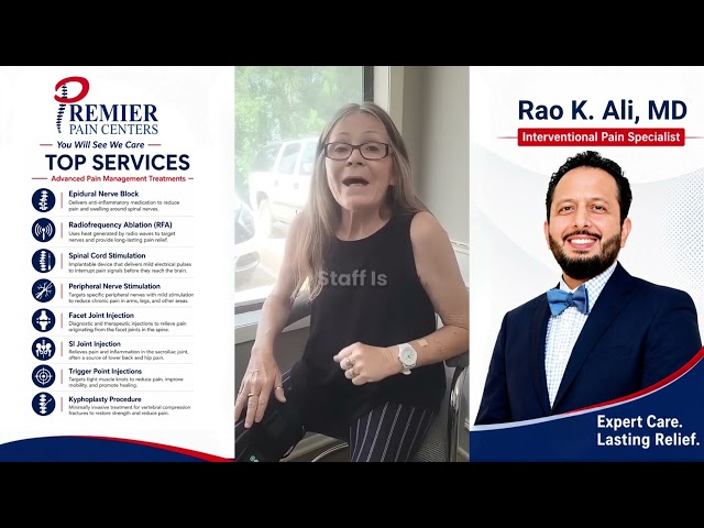Patient Shares Her Experience with Premier Pain Centers and Dr. Rao Kamran Ali, MD