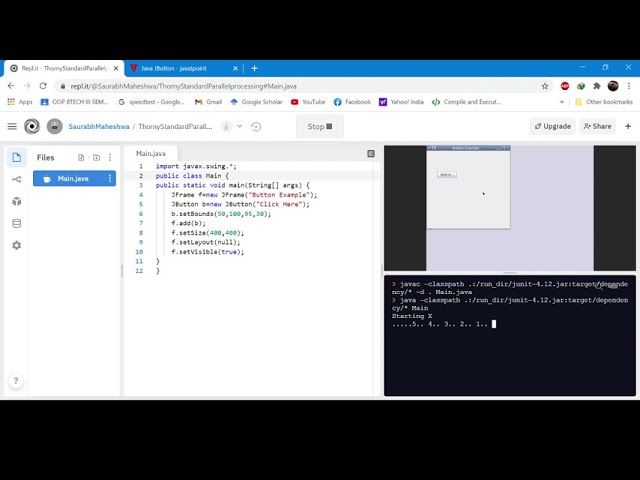 Advance Java Virtual Lab repl.it | best online java compiler | online compiler AWT Swing Applet