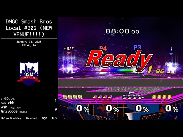 GDubs／cbb vs Ash／GrayCode – DMGC Smash Bros Local #202 ⟮NEW VENUE!!!!⟯ – Winners Quarter–Final