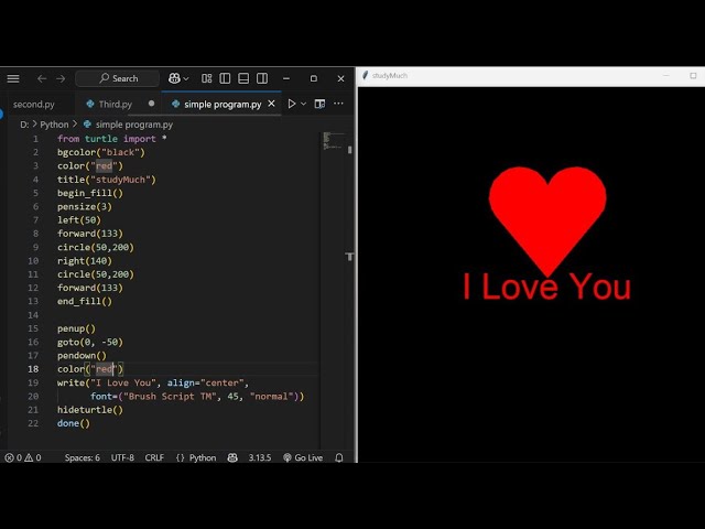 My First Python Tutorial | I love ❤️ You tutorial | Learn Python Basics for Beginners (2025)