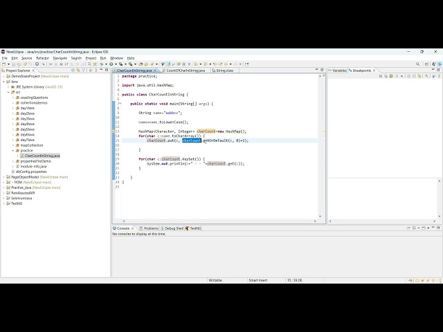 Code4 Char Count in a String using HashMap(27/01/2025) #codinginterviewquestions #java
