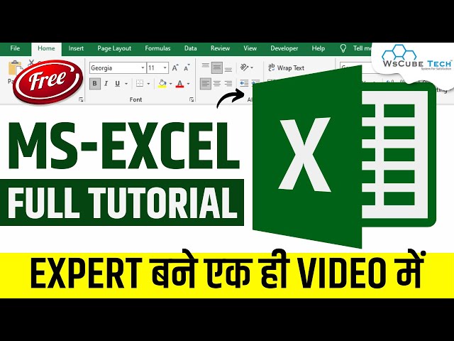 MS Excel Tutorial in Hindi 🔥| Full Microsoft Excel Course (Basic to Advanced)