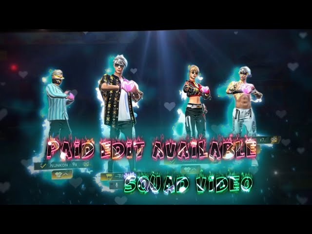 FF SQUAD  EDIT | PAID EDIT  ❤✨ | NEW TREND 💫💖!| FF EDIT 🌚💫