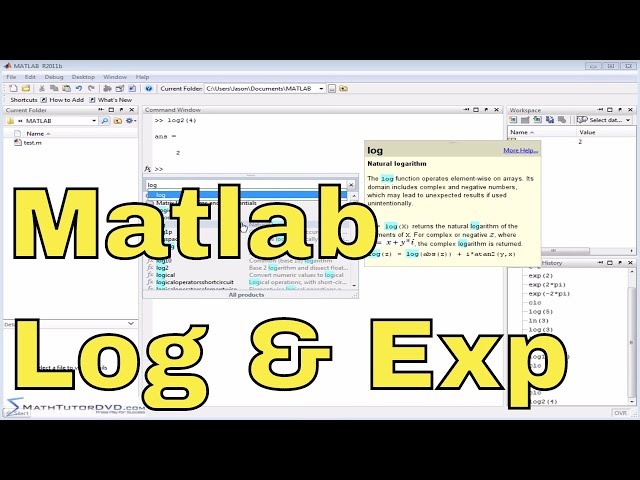 Matlab Online Tutorial - 18 - Exponentials and Logarithms
