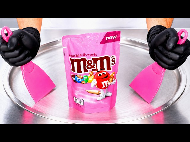 m&m's Cookie Dough - Ice Cream Rolls | ASMR Satisfying