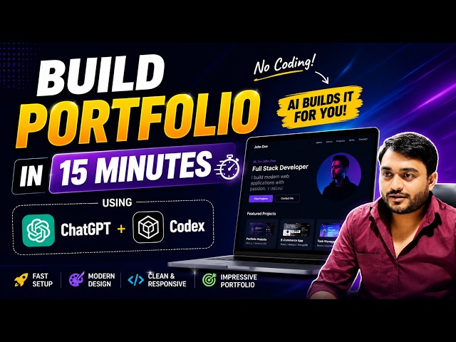 Build a Stunning Portfolio Website with React + AI Agent (Codex + ChatGPT) | Full Project 2026