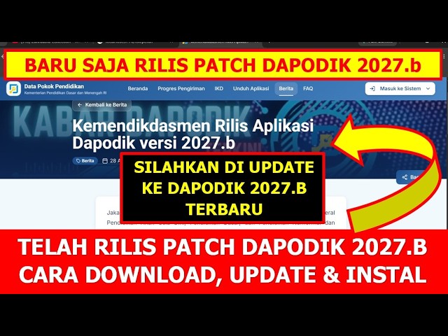 DAPODIK 2027.B PATCH RELEASE - HOW TO DOWNLOAD, UPDATE, AND INSTALL CORRECTLY