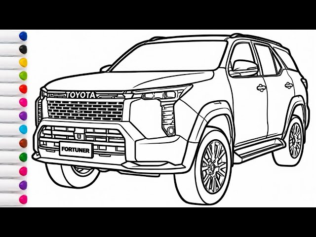 How to Draw New Toyota Fortuner Step by Step | Coloring Page | Tutorial  #163 