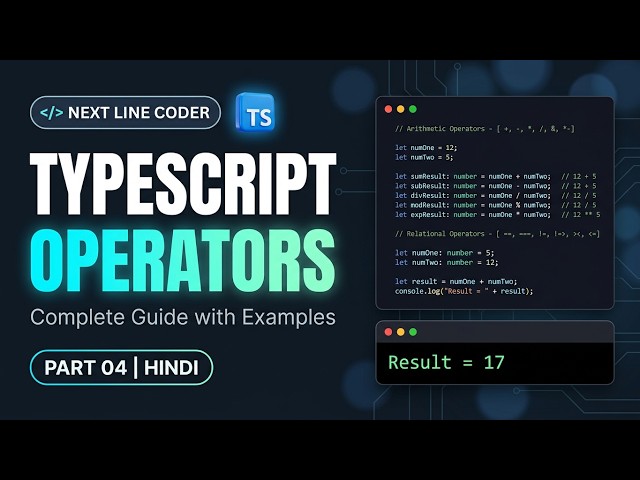Chapter 4:  TypeScript Operators & Types of Operators in TypeScript | TypeScript Tutorial in Hindi