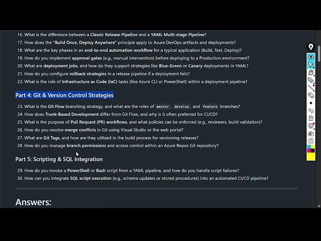 Azure DevOps Engineer preparation(30 Q&A):Repos, Pipelines & YAML #azuredevops #interviewpreparation
