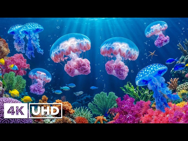 The Ocean Aquarium 4K ULTRA HD 🐠 Vibrant Coral Reef Fish & Deep Night Sleep Ambience