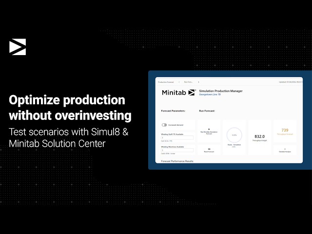 Run Simul8 Scenarios from Minitab Dashboards | Production Demo