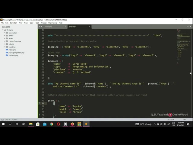 Multidimensional Arrays in PHP | Learn PHP with Coriowood