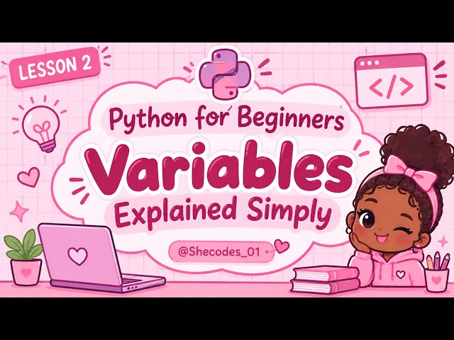 Python for Beginners 💻🎀 | Lesson 2: Variables Explained Simply (☆▽☆)