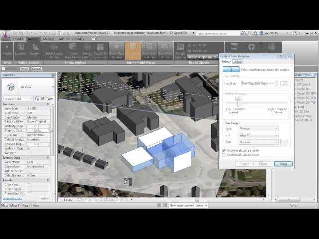 Incident Solar Radiation Analysis in Revit and Vasari