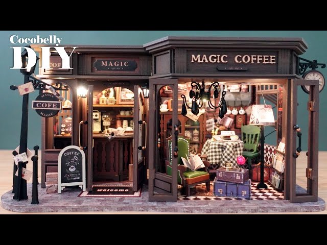 Vintage Coffee Shop | DIY Miniature Dollhouse Crafts | Liene PixCut S1 Sticker Printer and Cutter