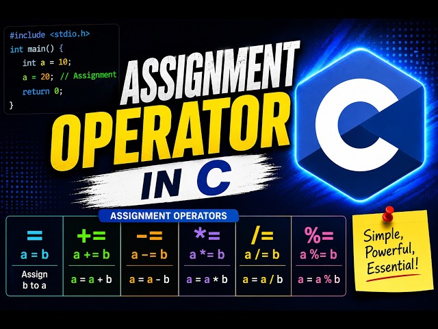 LEC 3.2.1-ASSIGNMENT OPERATOR IN C | TYPES OF  ASSIGNMENT OPERATOR