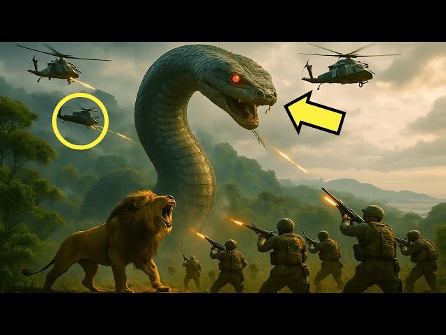 GIANT PYTHON ATTACKS LION, BUT MINUTES LATER THE ARMY ARRIVES AND