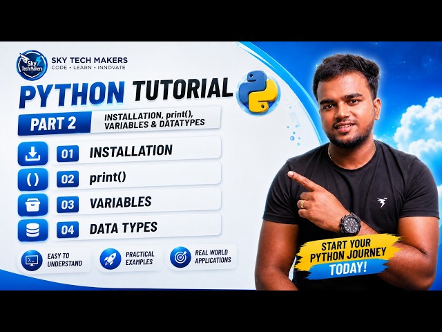 #02 Python for Beginners in Tamil | Installation, print(), Variables, Data Types #python #variables