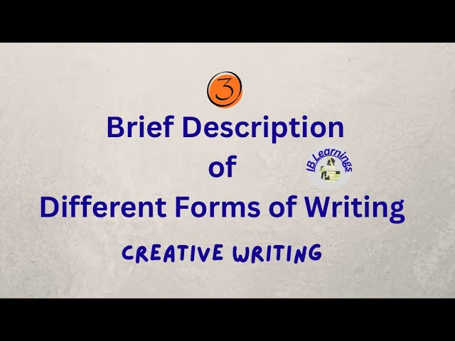 Different Forms of Writing | Creative Writing | Content Writing Course
