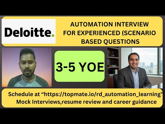 Automation Testing Interview Experience | Real-Time QA & SDET Interview Preparation 2026