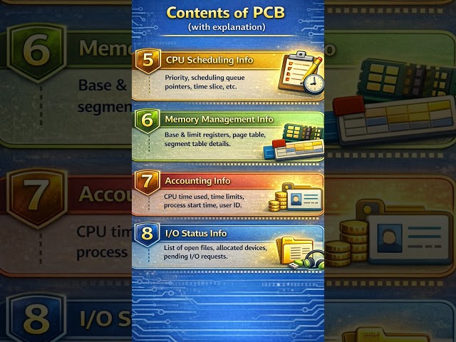 Process Control Block (PCB) in OS | Contents & Applications | Operating System #shorts