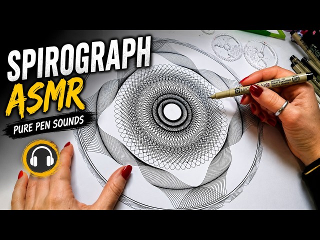 Spirograph ASMR 🌀 Satisfying Geometric Drawing | Relaxing Pen Sounds & No Talking