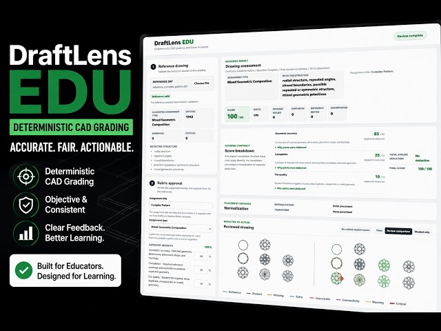 DraftLens EDU — Explainable AutoCAD Grading Built with GPT-5.6 and Codex