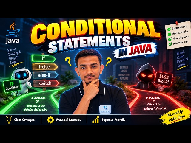 Conditional Statements in Java 🔥 | if, if-else, else-if, Nested if & switch | Java Tutorial
