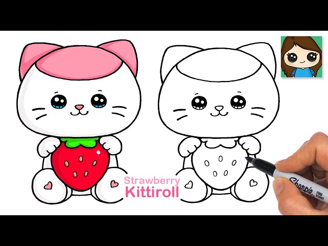 How to Draw a Strawberry Cat 🍓Anirollz Kittiroll