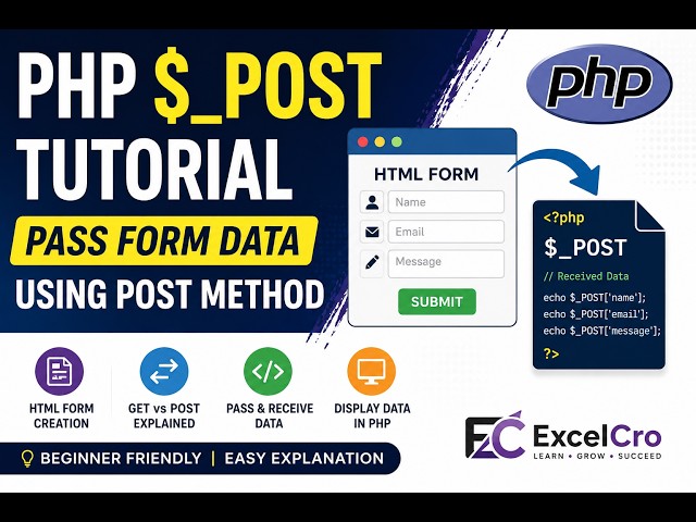 PHP $_POST Method Tutorial | Pass Form Data Using POST in PHP | Beginner Guide