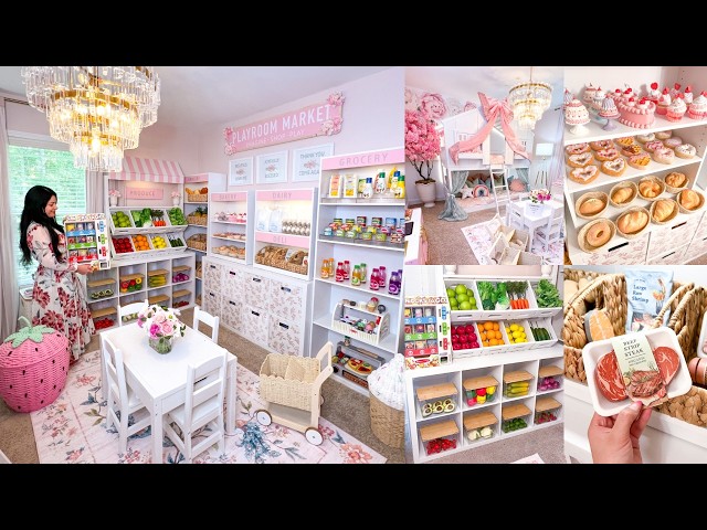 *EXTREME TRANSFORMATION* I Turned This 100 Sq Ft Room Into our Kids Playroom Market!