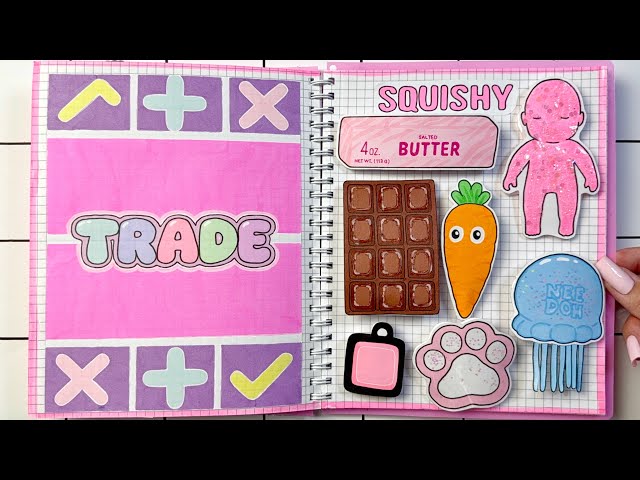 🌸paper diy🌸 Squishy Trading Game ✅🩷 NEEDOH BUTTER 🧈 Tutorial + asmr 스퀴시 트레이딩 종이놀이