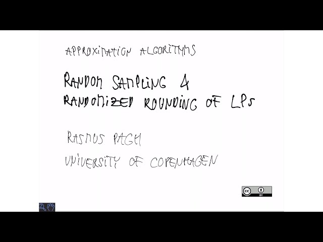 Lecture 04: Random sampling and randomized rounding of LPs