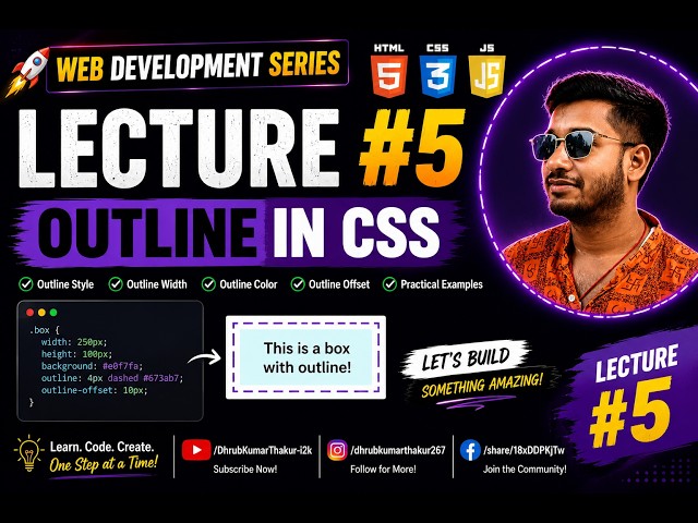 CSS Outline Tutorial in Hindi |Outline Style, Width, Color & Offset | Web Development Series