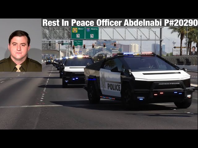 Funeral Procession For Officer Killed In Line Of Duty - Las Vegas Metro Police Officer Abdelnabi
