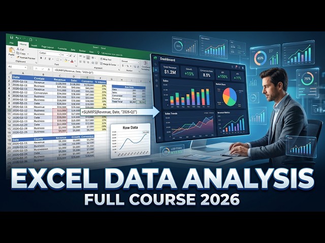 Excel Data Analysis Full Course 2026 | Complete Data Analysis & Visualization Masterclass
