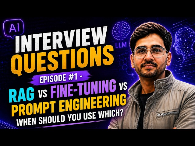 RAG vs Fine-Tuning vs Prompt Engineering | AI Interview Questions - Episode 1