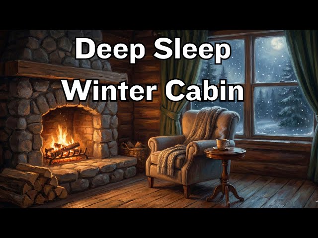 Cozy Cabin Winter Night ❄️ Deep Sleep Music: 432Hz Healing Frequency for Stress Relief
