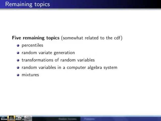 Cumulative distribution function topics