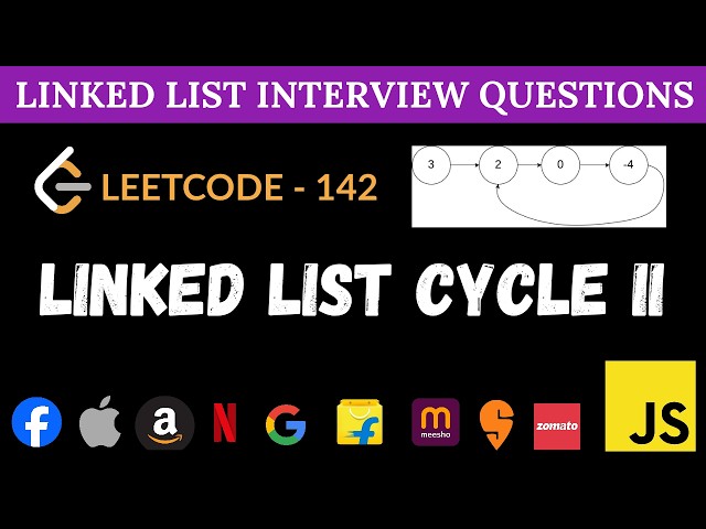 Linked List Cycle II - Leetcode 142 | JavaScript Floyd’s + Reset Pointer