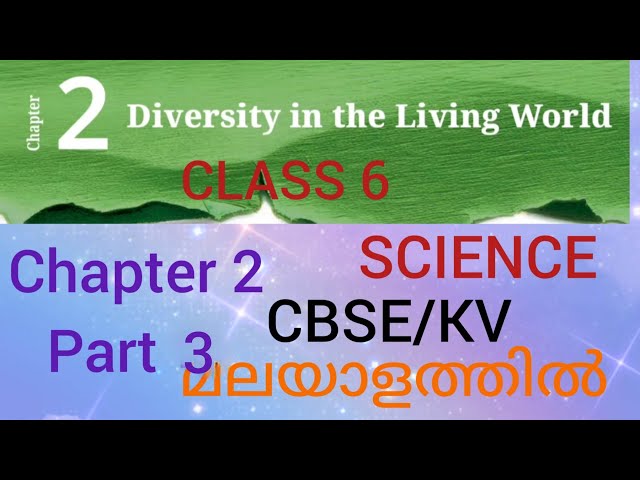 CLASS 6 SCIENCE CBSE/ KV CHAPTER 2 PART 3 DIVERSITY IN THE LIVING WORLD (NCERT TEXTBOOK)