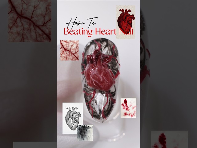 Beating Heart Nail Tutorial 🩸🖤💅